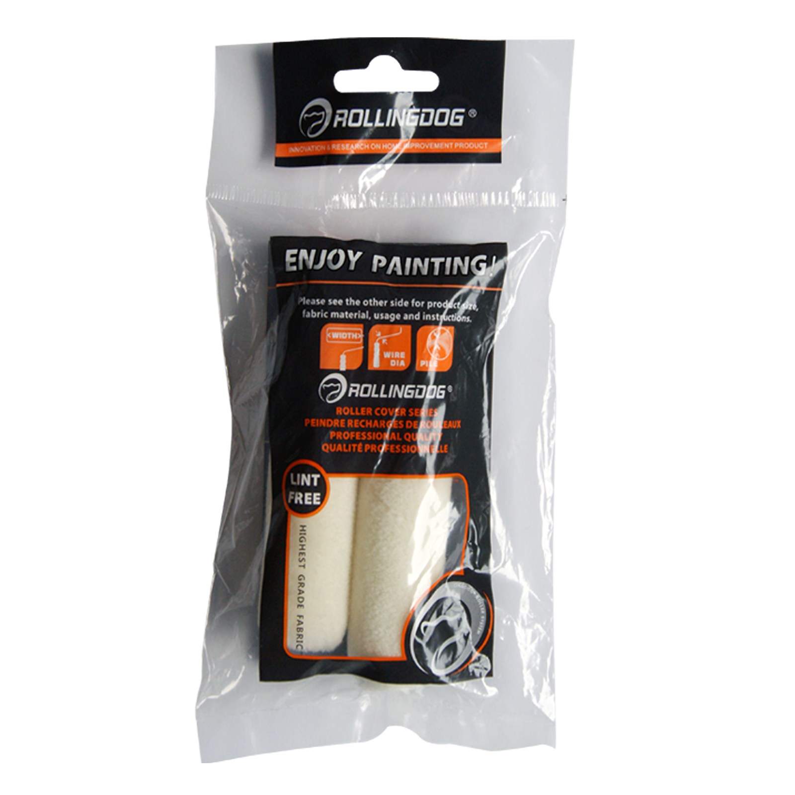 Минивалик для красок Rollingdog Hi-sheen велюр 00125 100 мм, 2 шт/уп